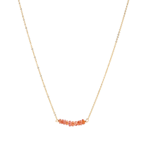 Bar Necklace - Orange Sapphire