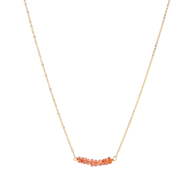 Bar Necklace - Orange Sapphire