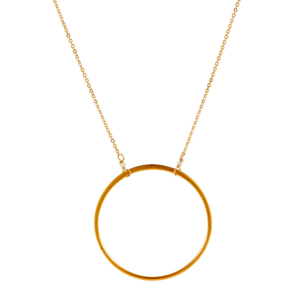 Gold Vermeil Large Circle Necklace