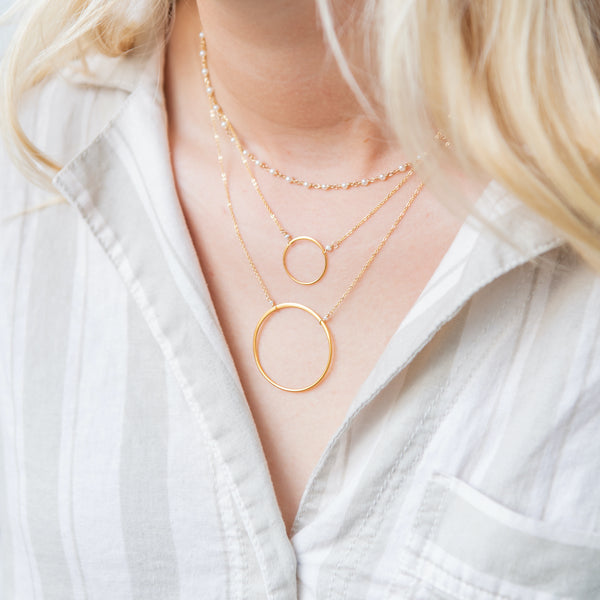 Gold Vermeil Large Circle Necklace