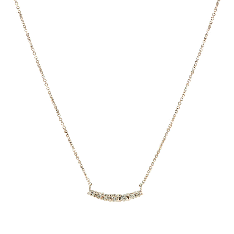 Simple and classic, this necklace features seven sparkling white diamonds in a graduated bar. It is a perfect everyday necklace and layers well with others when you want a bigger look!