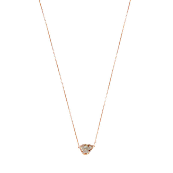 Diamond Slice Necklace -14kRG