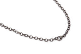 Oxidized Sterling Necklace with Small Diamond Clasp - 36"