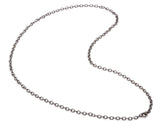 Oxidized Sterling Necklace with Small Diamond Clasp - 36"