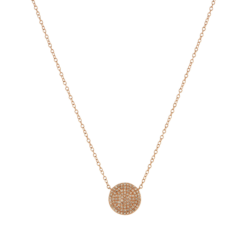 Pave diamond disc necklace sale