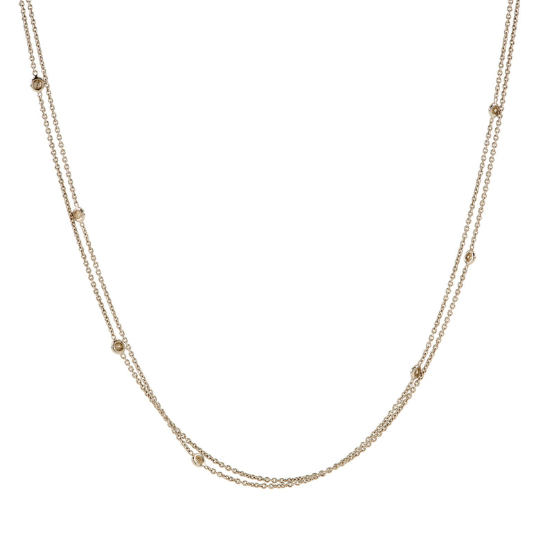 Diamond Station Necklace - Double Strand