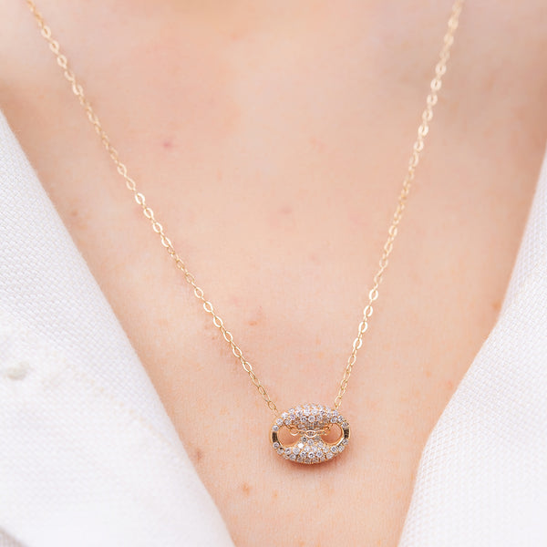 Pave Diamond Link Necklace