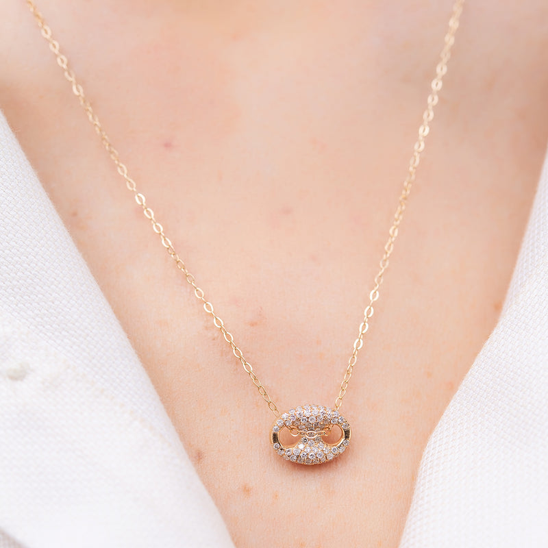 Pave Diamond Link Necklace