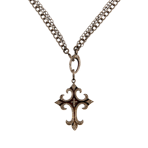 Palonce Cross Pendant - Oxidized Sterling