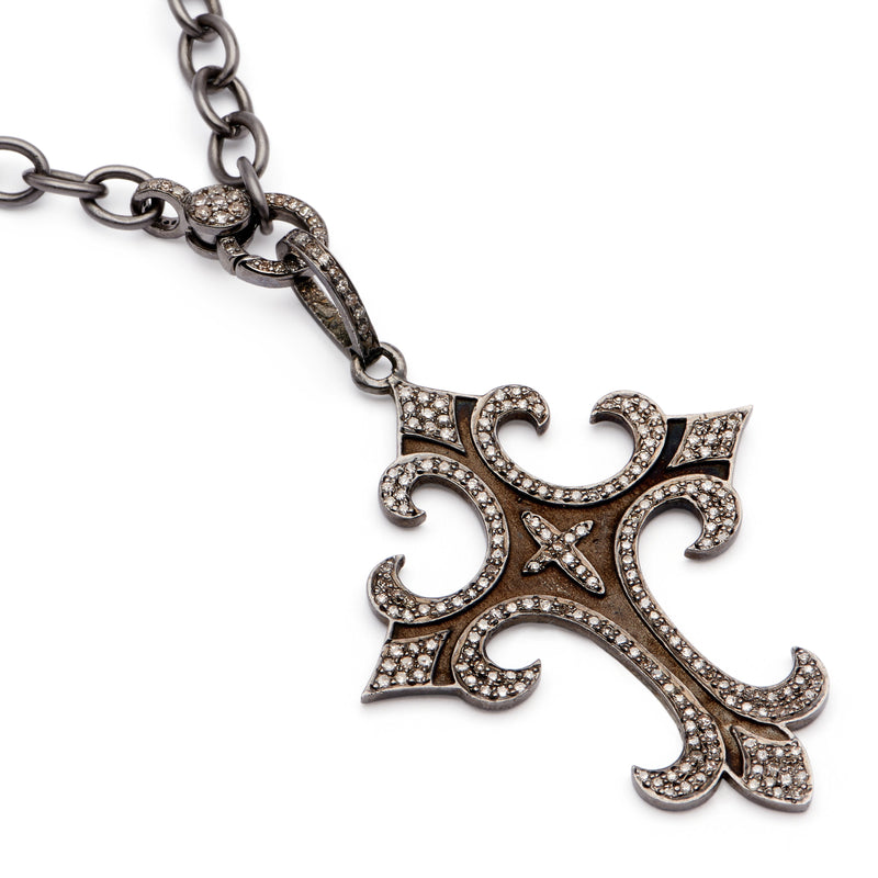 Palonce Cross Pendant - Oxidized Sterling