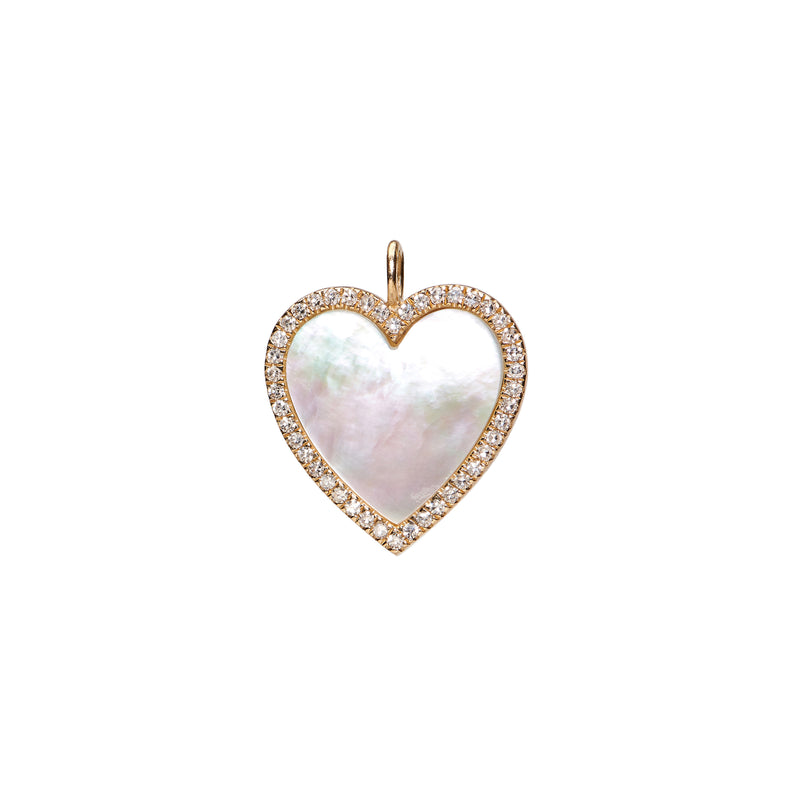 Diamond Heart Pendant - Mother of Pearl