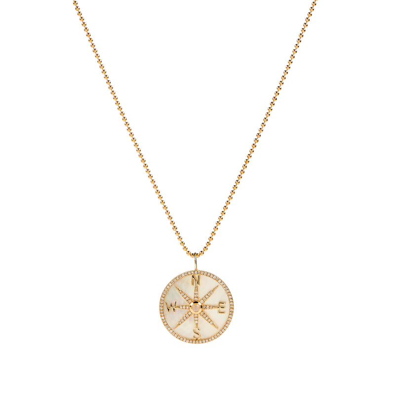 Compass Pendant - Mother of Pearl