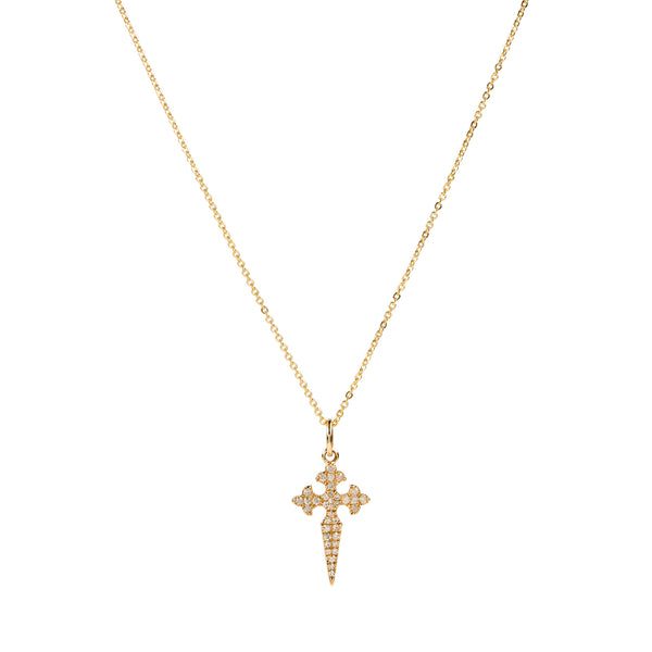 Diamond Cross Spike Pendant