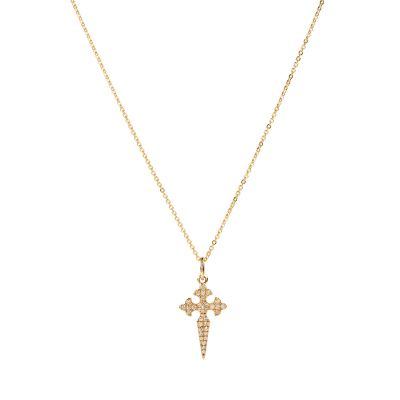 Diamond Cross Spike Pendant