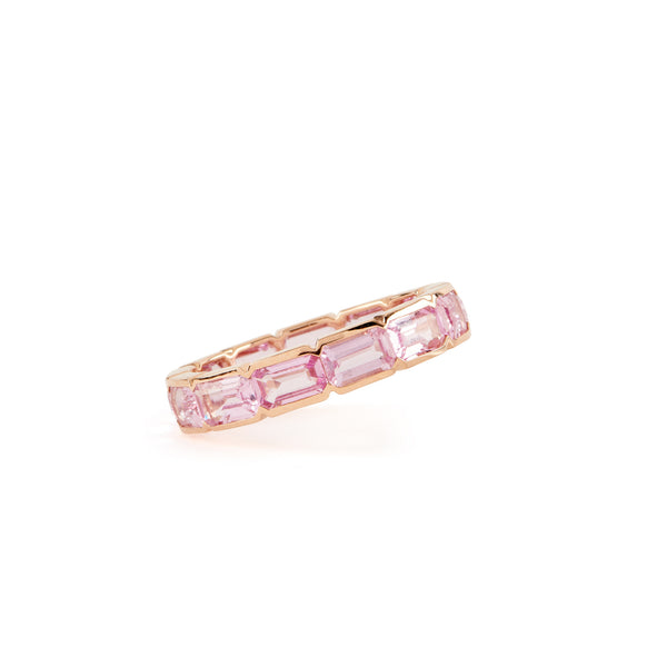 Pink Sapphire Band - Baguette