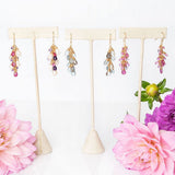 Pops of pink abound in these gorgeous waterfall earrings. They swing with every move you make and sparkle beautifully. Don't miss these limited-edition beauties that are handmade, right here in Texas.