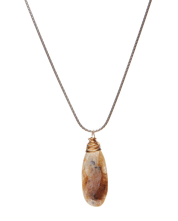 Gem Drop Necklace - Rutilated Quartz