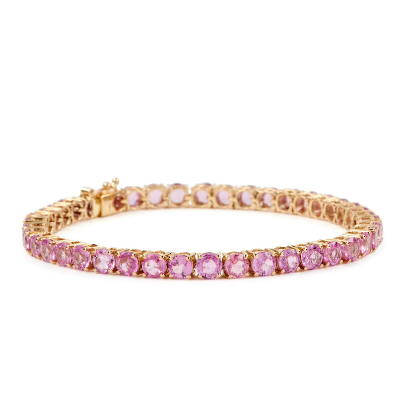 Pink Sapphire Tennis Bracelet 14kYG