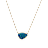Blue Opal & Diamond Necklace