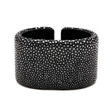 Black Stingray Oval Cuff - 40mm