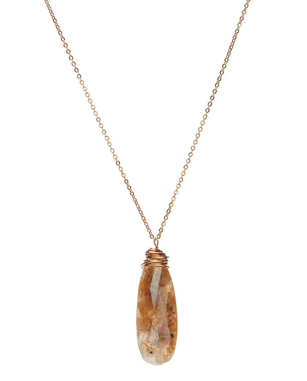 Gem Drop Necklace - Rutilated Quartz