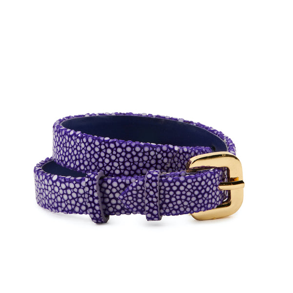 Purple Stingray Double Wrap Bracelet
